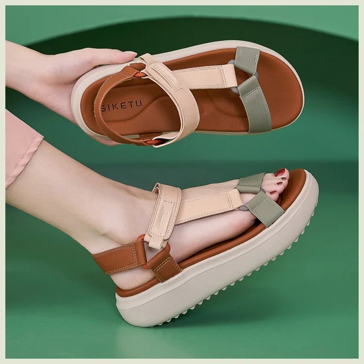 Sandals for Women's 2026 Summer New Lightweight Sandals for Casual Sports Comfort Thick Bottom Large Platform Womens Shoes - Kenner House Emporium