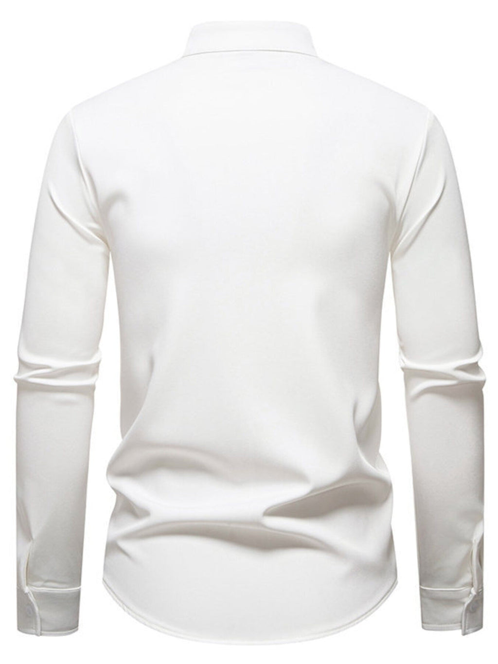 Men's Mandarin Collar Slim Fit Long Sleeve Shirt - Kenner House Emporium