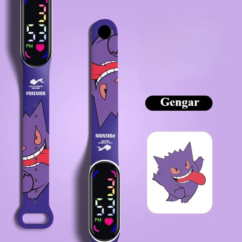 Pokemon Watch Pikachu Gengar, LED Digital Waterproof Watch for Kids, Electronic Wristwatch Boys Girls Birthday Gift - Kenner House Emporium