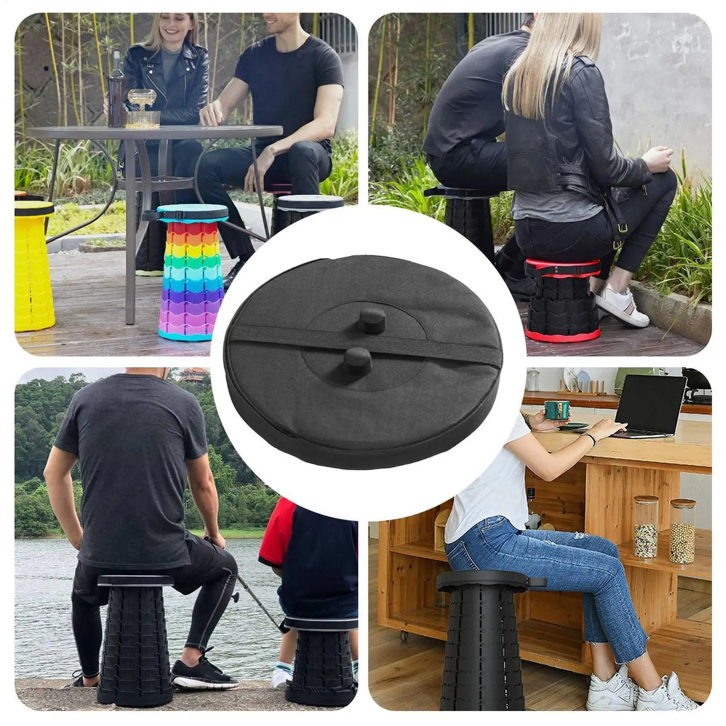 Telescopic Stool Cushion, Round Thickened Folding Seat Cushion comfortable with Memory Foam Non - slip for Camping Stool 2 Pack - Kenner House Emporium