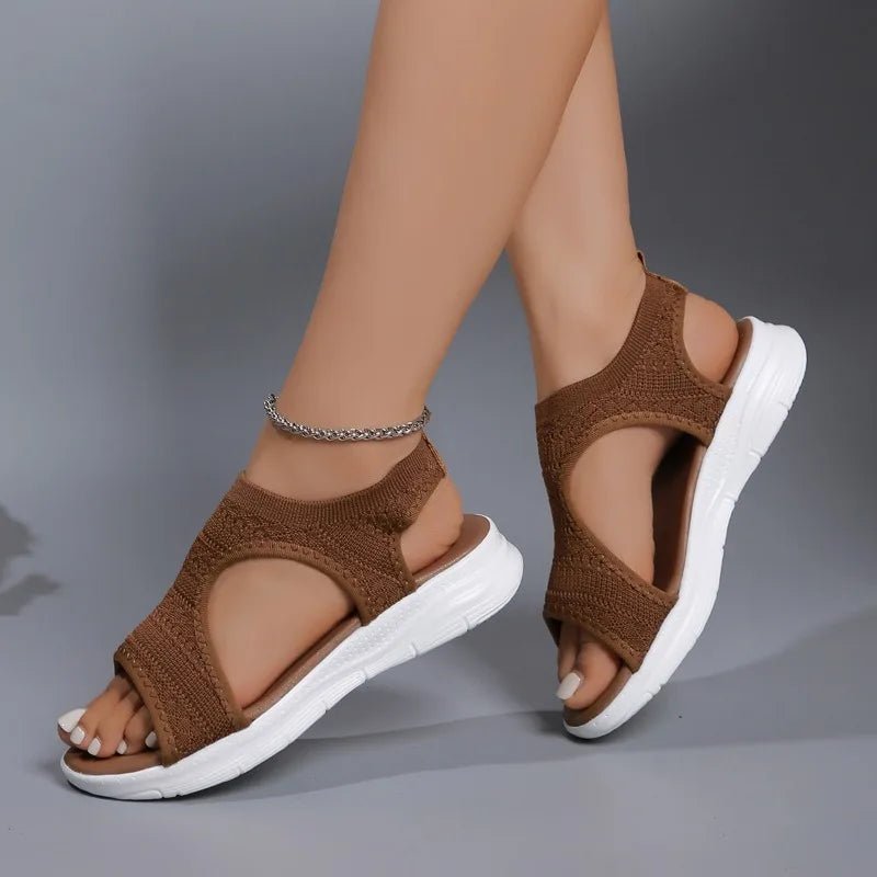 Women's Shoes 2025 Summer Comfortable Casual Sports Sandals Women's Beach Wedge Sandals Women's Mesh Knitted Roman Sandals - Kenner House Emporium