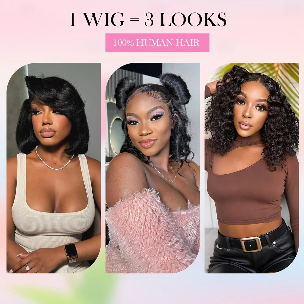 Bob Wig Human Hair 13x4 Hd Lace Front Human Hair Wigs For Black Women Glueless Lace Front Wigs Pre Plucked Pre Cut Straight Bob - Kenner House Emporium
