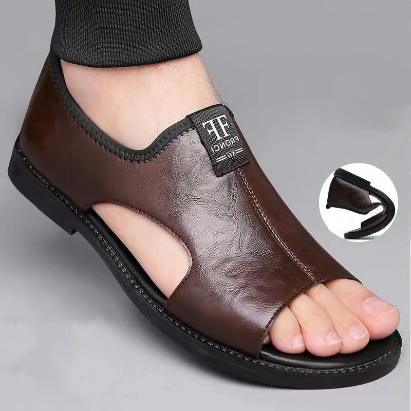 Sandals for Men Brand Casual Shoes Outdoor Fashion Men's Slippers Comfortable Beach Shoes High Quality Leather Men Flat Sandals - Kenner House Emporium