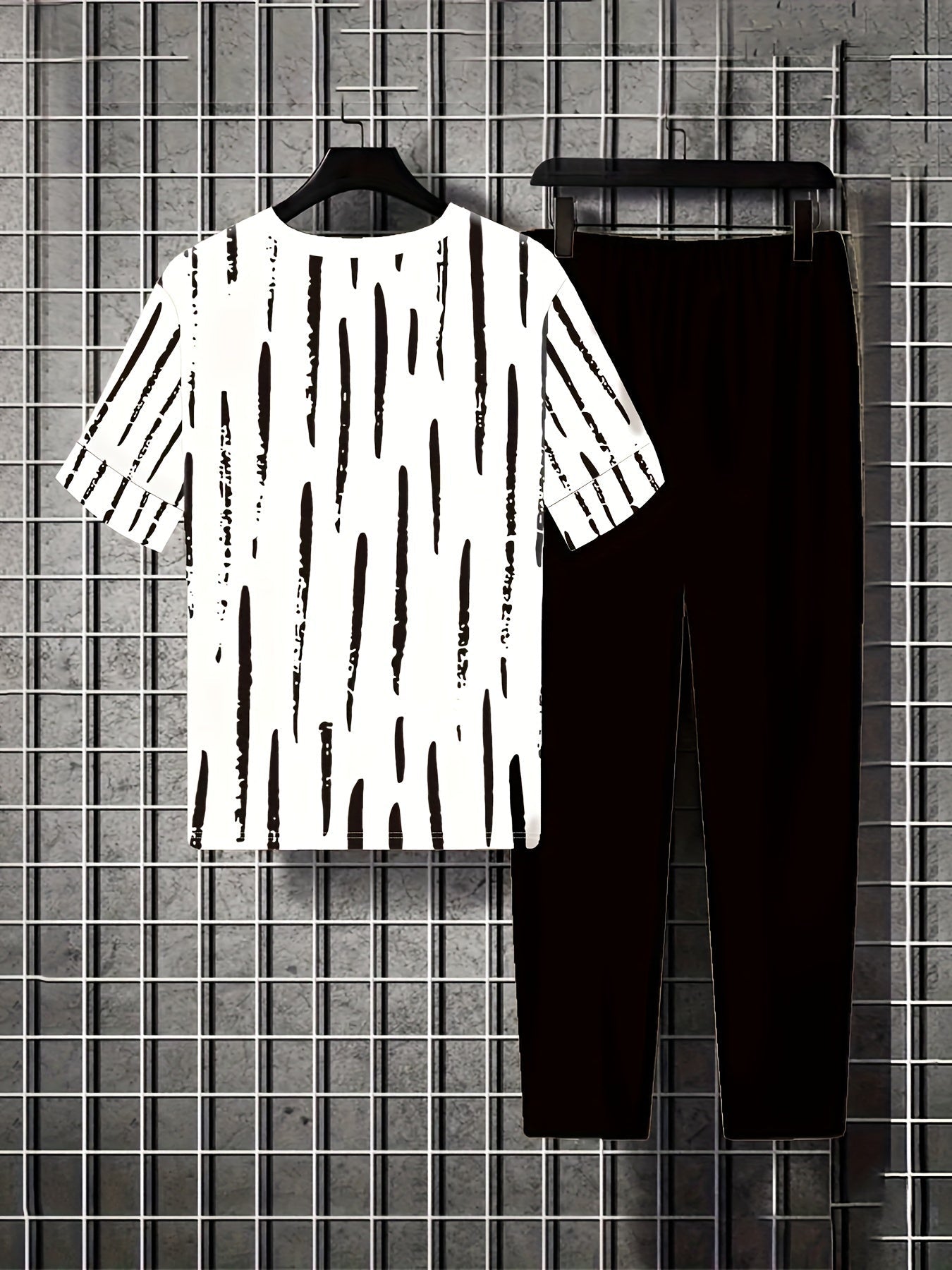 Casual Spring & Summer Two - piece Set, Button Decor Color Block Crew Neck Short Sleeve Top & Solid Pants Outfits, Women's Clothing - Kenner House Emporium