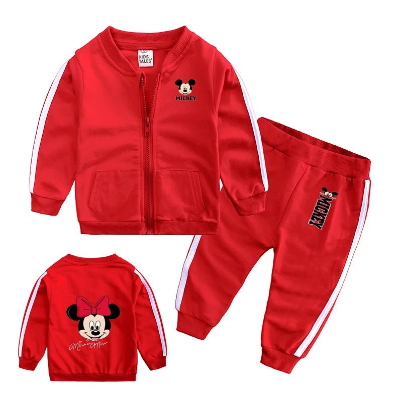 Mickey Baby Girls Boys 2pcs Tracksuit Set Spring Autumn Long Sleeve Zipper Jacket And Pants Outfit for 6 - 18 Months - Kenner House Emporium