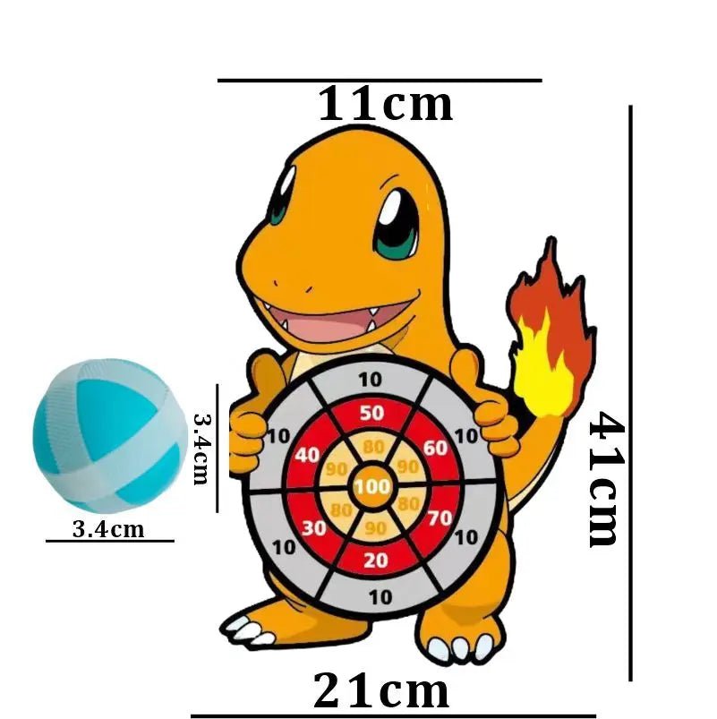 Pokemon Pikachu Squirtle Kids Cartoon Dart Board Sticky Ball Family Sports Game Party Interactive Educational Toy Birthday Gift - Kenner House Emporium