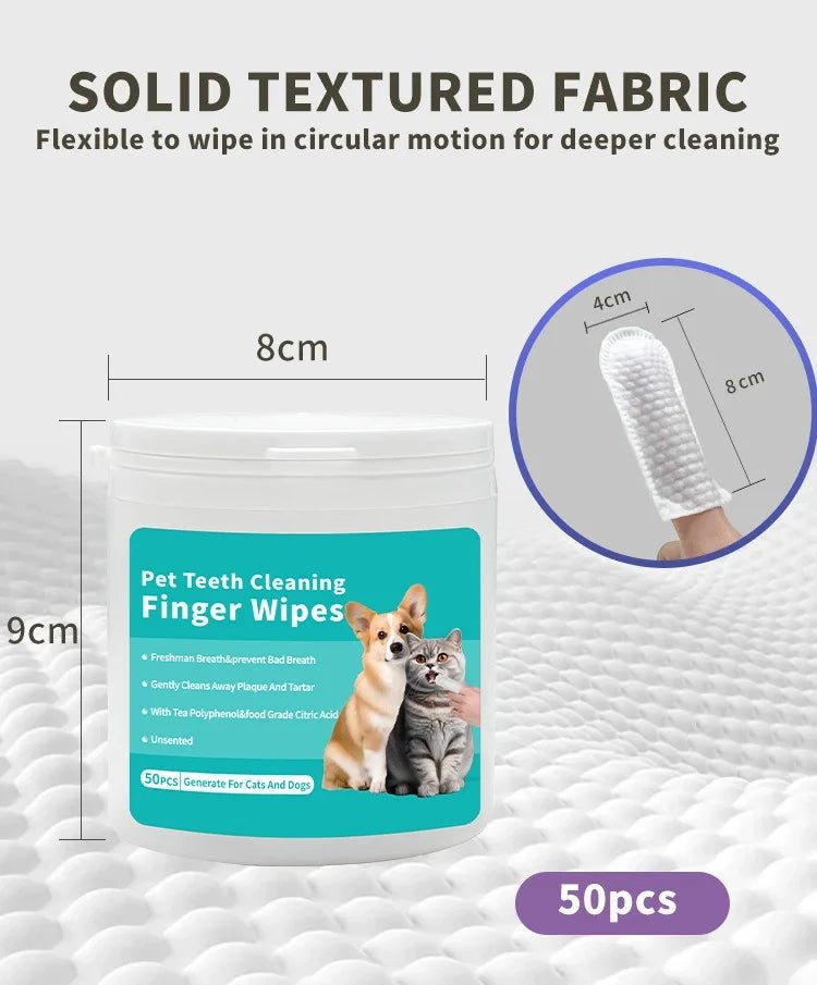 Pet cleaning products Disposable finger toothbrush Pet teeth cleaning finger covers wet wipes Dog and cat oral cleaning - Kenner House Emporium