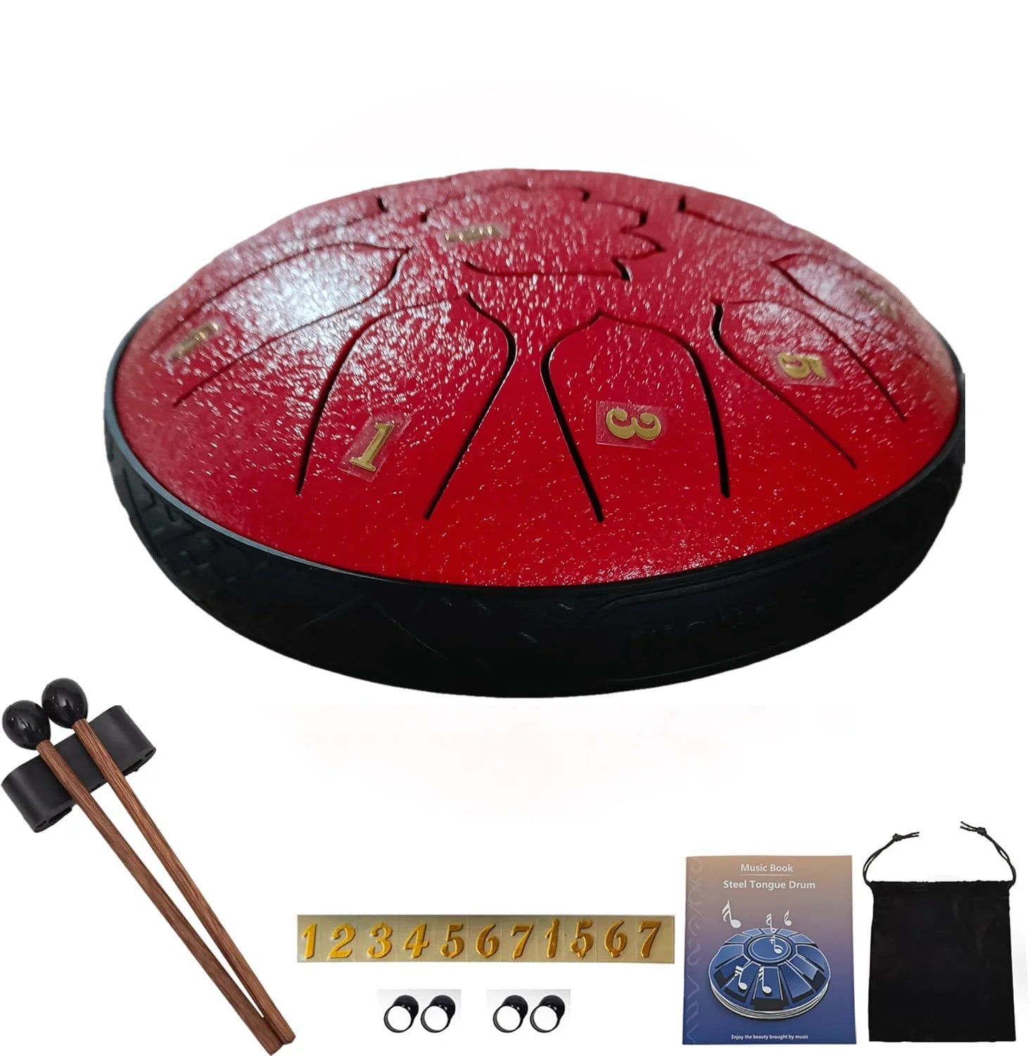 Steel Tongue Drum 6 Inch 11 Notes, Glucophone Ethereal Music Drum Percussion instrument for Yoga Meditation - Kenner House Emporium