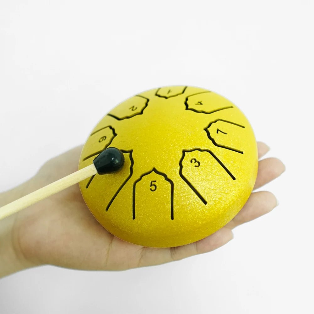 Mini Steel Tongue Drum 4 Inch 8 Notes Rain Drum for OutsideSteel Tongue Drum Rain Chime Musical Instruments for Adults Kids - Kenner House Emporium