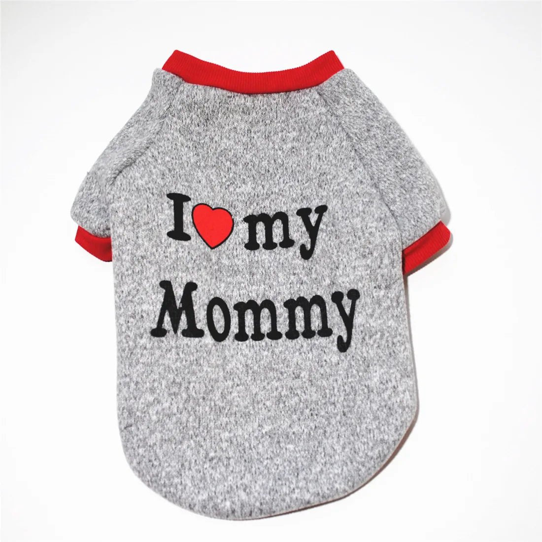 Small Dog Clothes Cute Puppy Cat Clothing Cotton T-shirt Chihuahua Pug Clothes Vest Spring Autumn Pet Costume I Love Daddy Mommy - Kenner House Emporium