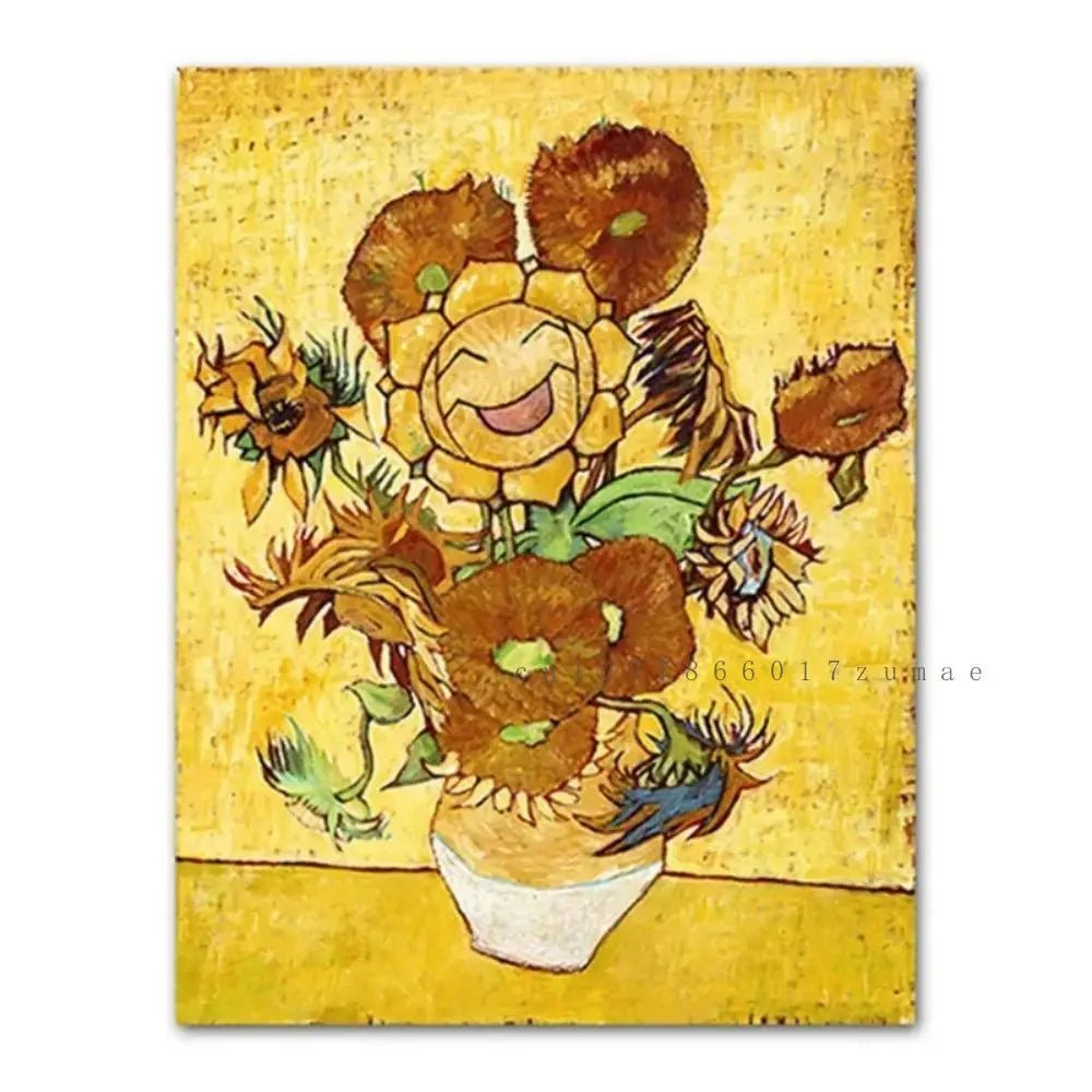 Pokmon Anime Character Pikachu Posters Van Gogh Museum Watercolor Canvas With HD Printed Wall art Pictures For Living Room Gifts - Kenner House Emporium