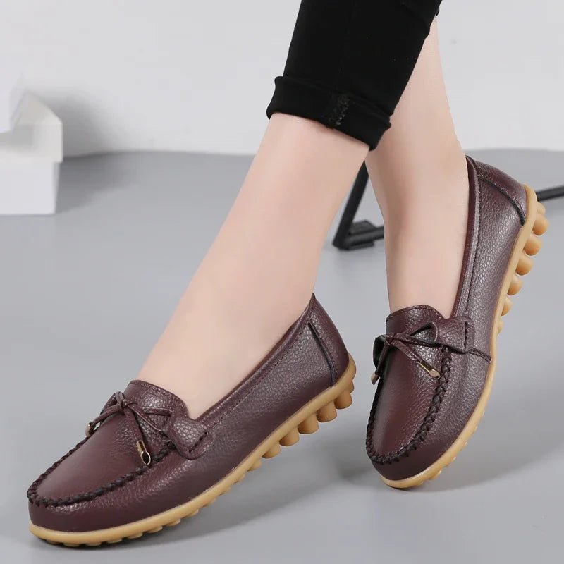 New Woman Flats Shoes Ballet Flat Sneakers Genuine Leather Spring Soft Moccasins Ladies Boat Ballerina Espadrilles Creepers - Kenner House Emporium