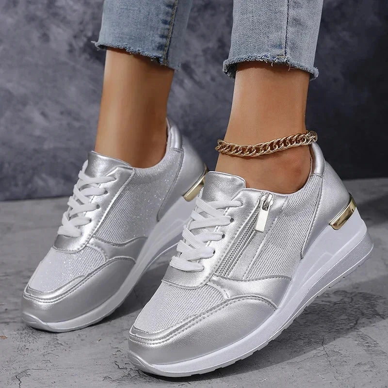 Spring Pink Sneakers Woman Shoes Casual Breathable Mesh Sneakers for Women Platform Slip - on Knitted Socks Sneakers Ladies - Kenner House Emporium