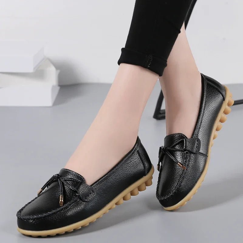 New Woman Flats Shoes Ballet Flat Sneakers Genuine Leather Spring Soft Moccasins Ladies Boat Ballerina Espadrilles Creepers - Kenner House Emporium