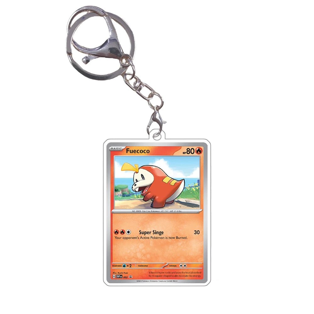 Pokemon Acrylic Small Cards Quaxly Fuecoco Sprigatito Double Sided Pendant Game Props Anime Characters Keychain Game Props Toys - Kenner House Emporium