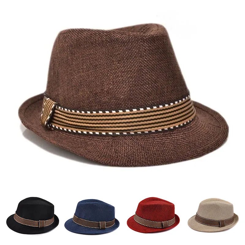 Kids Hat Gentleman Children Jazz Cap Spring Summer Wide Brim Boys Sun Beach Hats - Kenner House Emporium
