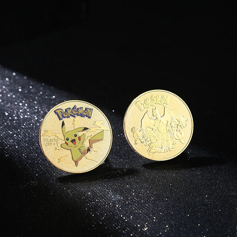 Golden Pok é mon Commemorative Coin, Pocket Monsters Cartoon Commemorative Badge, Collection, Play, Small Gifts, Event Souvenirs - Kenner House Emporium