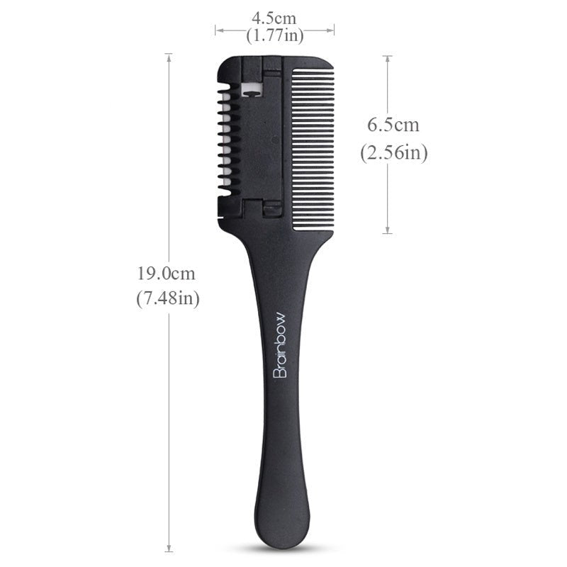 1Pc Salon - Grade Hair Cutting Comb With Razor Blade - Perfect For Thinning, Trimming, And Styling At Home - Kenner House Emporium