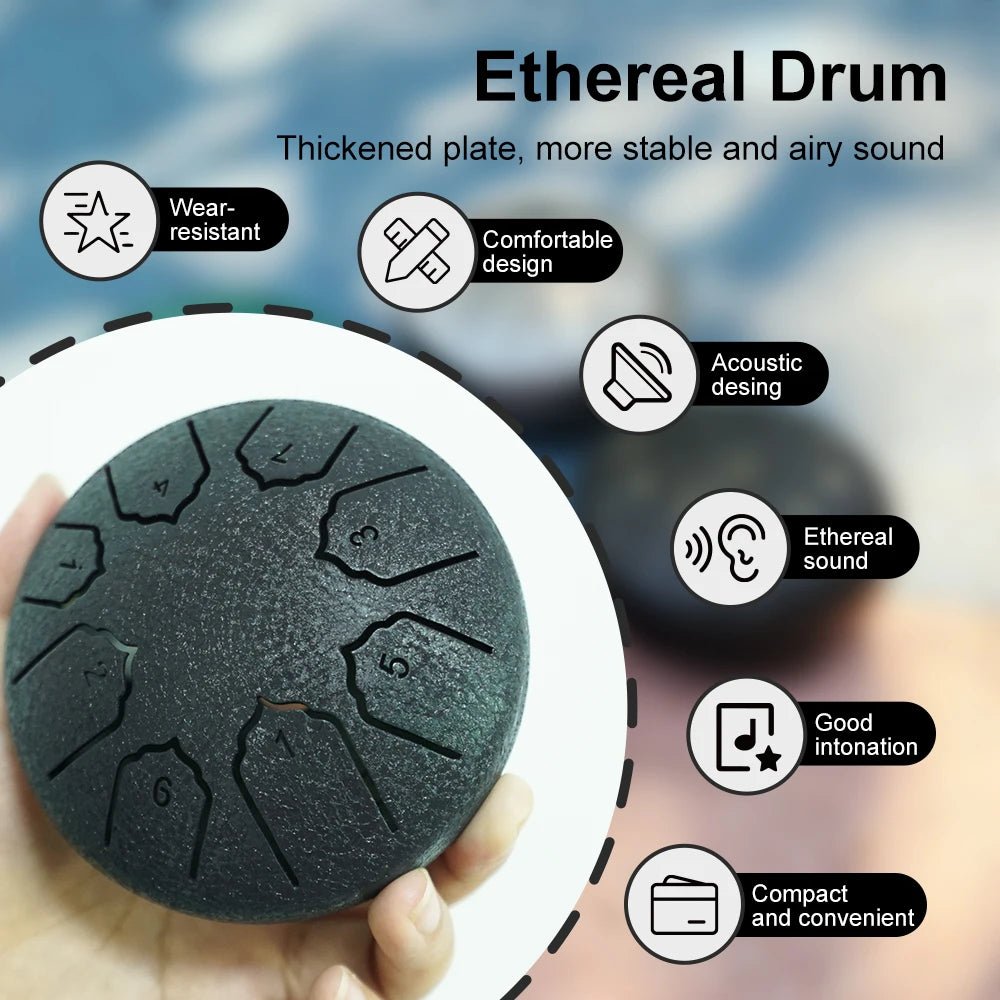 Mini Steel Tongue Drum 4 Inch 8 Notes Rain Drum for OutsideSteel Tongue Drum Rain Chime Musical Instruments for Adults Kids - Kenner House Emporium