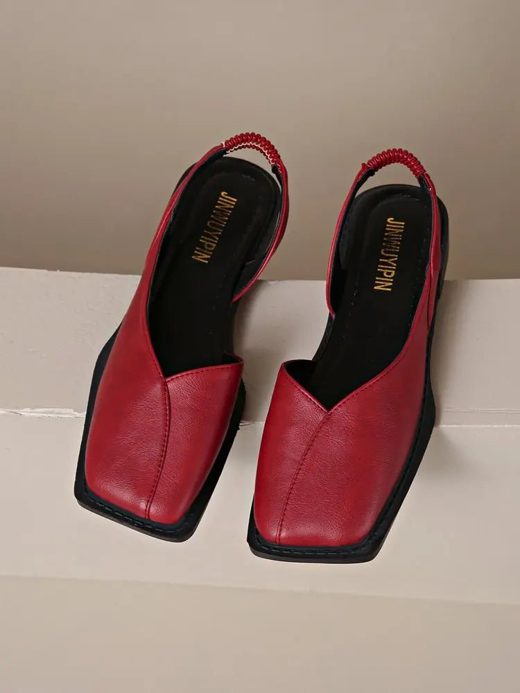 2026 Women Sandals Summer New Rear Hollow Shallow Square Head Low Heel Shoes Fashionab Comfortable Sandals - Kenner House Emporium