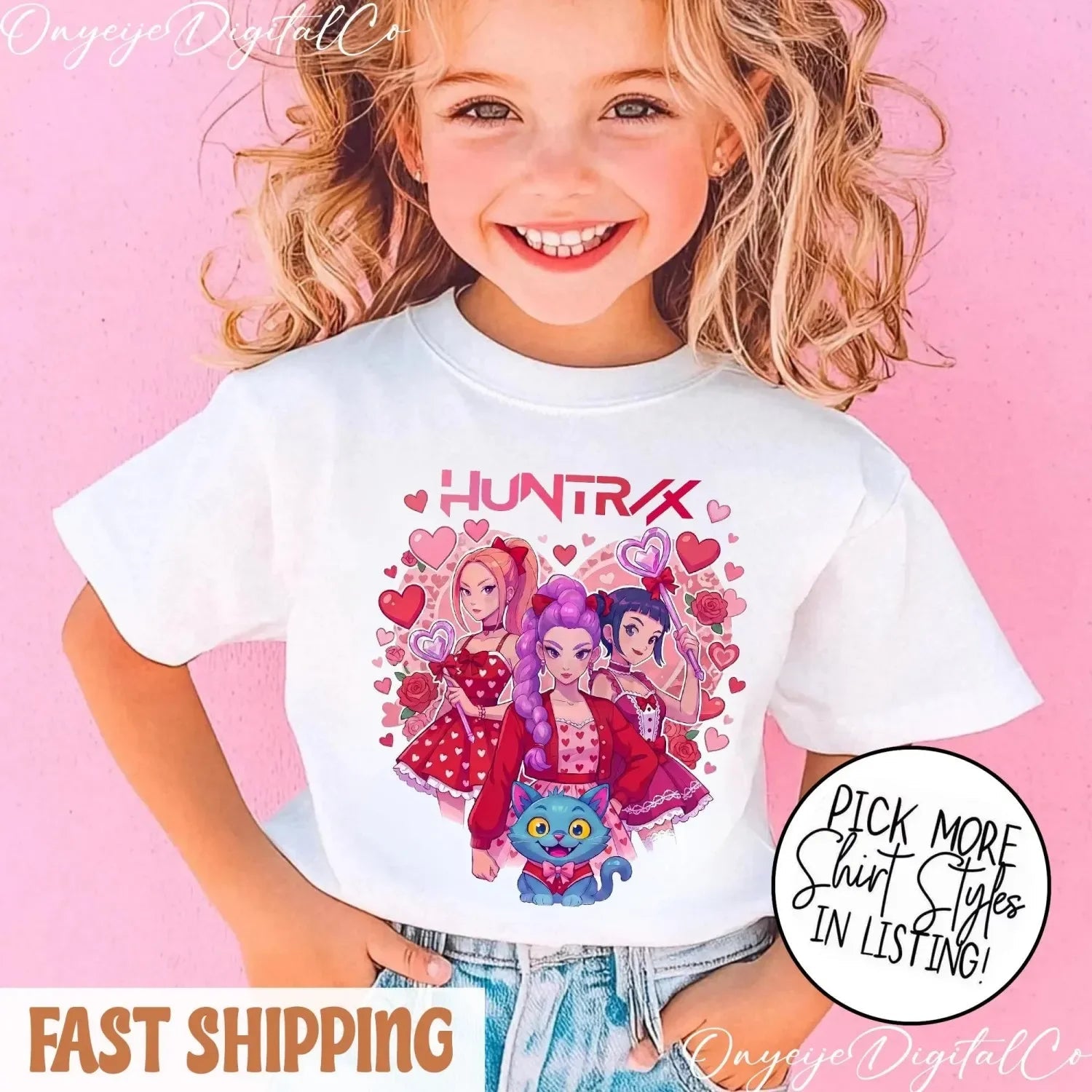 2026 Kpop Devil Hunter Kids Spring/Summer Short - Sleeve T-Shirt Kpop Devil Hunter Harajuku Style T-Shirt Gift for Boys and Girls - Kenner House Emporium