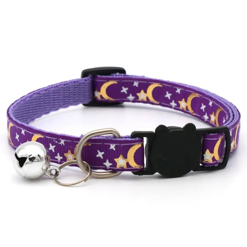 Pet Collar With Bell Cartoon Footprint Colorful Dog Puppy Kitten Collar Adjustable Safety Bell Ring Necklace Pet Accessories - Kenner House Emporium
