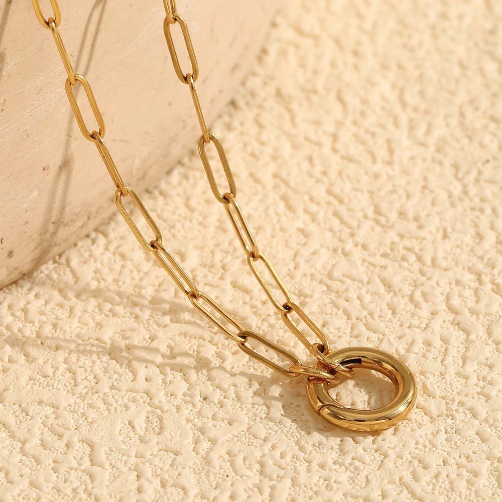 MamacitaSlay DIY Spring Buckle Single Chain Paper Clip Chain Necklaces For Women Stainless Steel Jewelry Accessories For Women - Kenner House Emporium