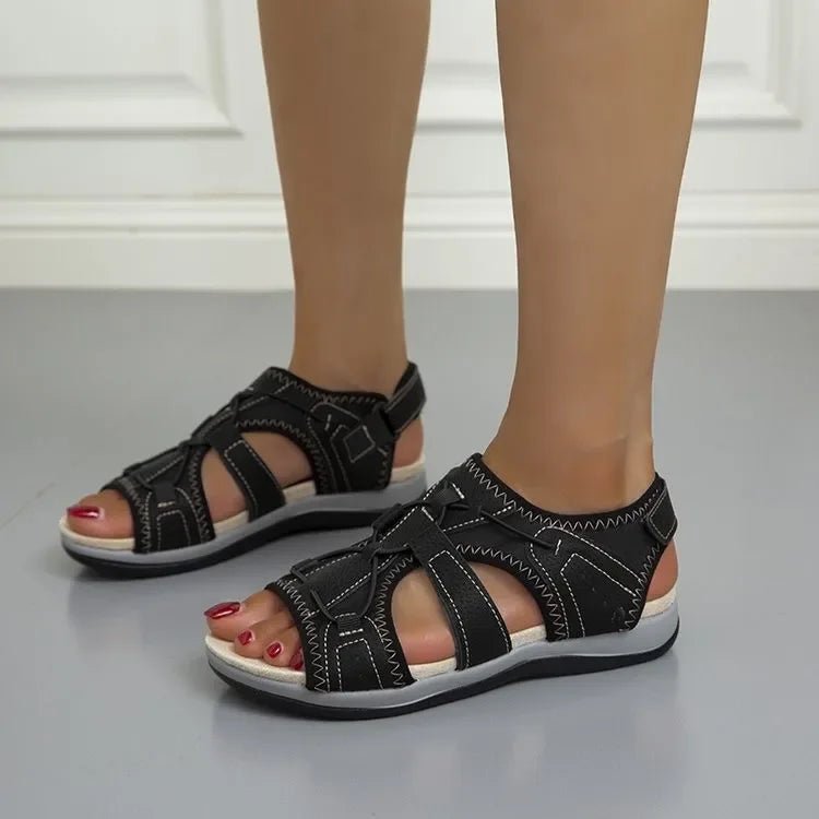 Women Fashion Women Flats Outdoor Beach Sandals Low Top Round Toe Casual Sports Comfortable Fish Mouth Opened Toe Sandals 2024 - Kenner House Emporium