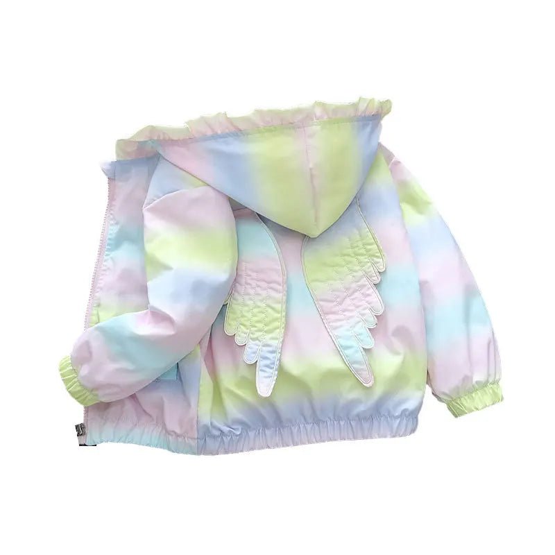 Spring Baby Girls Thin Jacket Korean Gradient Color Toddler Kids Jacket For Girls Coats Autumn Children Girls Hooded Trench Coat - Kenner House Emporium
