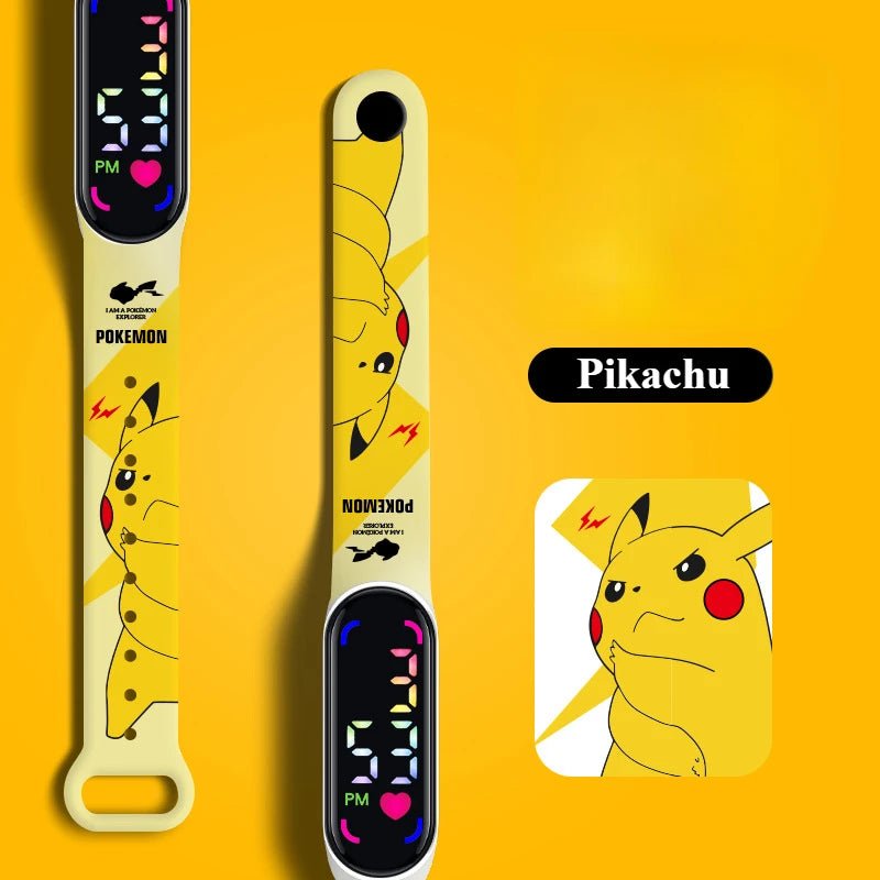 Pokemon Watch Pikachu Gengar, LED Digital Waterproof Watch for Kids, Electronic Wristwatch Boys Girls Birthday Gift - Kenner House Emporium