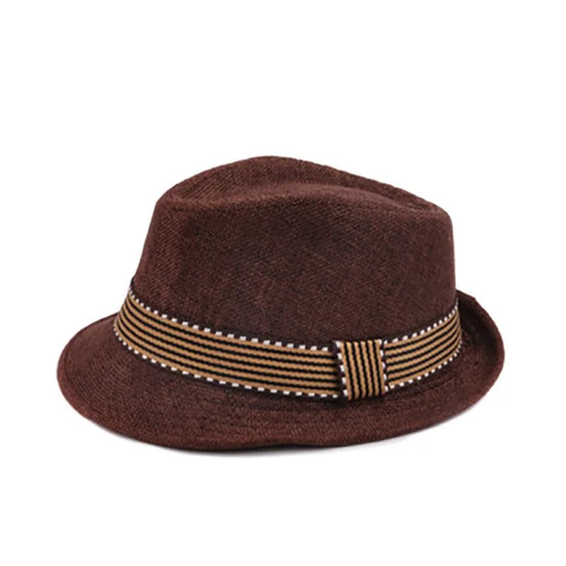 Kids Hat Gentleman Children Jazz Cap Spring Summer Wide Brim Boys Sun Beach Hats - Kenner House Emporium