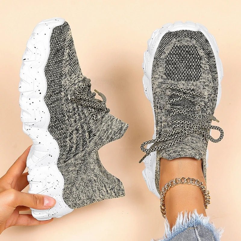 Spring Pink Sneakers Woman Shoes Casual Breathable Mesh Sneakers for Women Platform Slip - on Knitted Socks Sneakers Ladies - Kenner House Emporium
