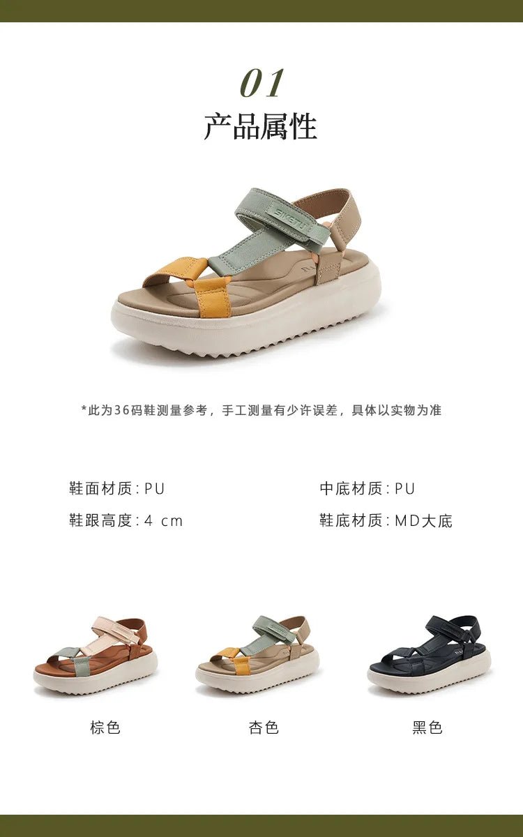 Sandals for Women's 2026 Summer New Lightweight Sandals for Casual Sports Comfort Thick Bottom Large Platform Womens Shoes - Kenner House Emporium