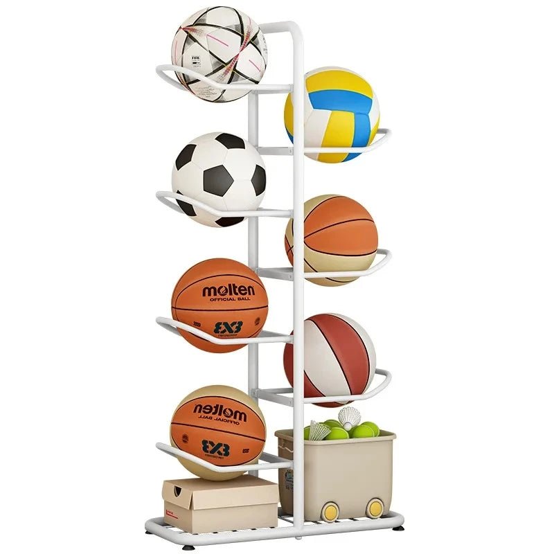 Basketball storage rack Household children's toys Balls Multilayer floor storage basket Table tennis badminton racket storage - Kenner House Emporium