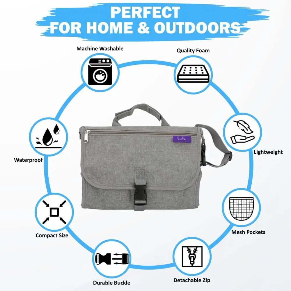 Portable Diaper Changing Pad Portable Baby Changing Pad with Pockets Waterproof Travel Diaper Changing Station Kit Baby Gifts - Kenner House Emporium