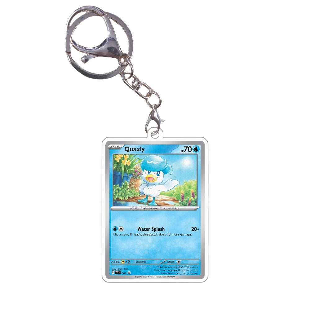 Pokemon Acrylic Small Cards Quaxly Fuecoco Sprigatito Double Sided Pendant Game Props Anime Characters Keychain Game Props Toys - Kenner House Emporium