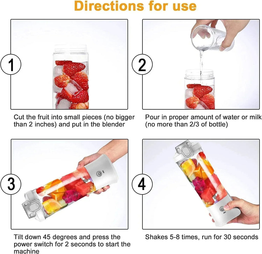 Household Fruit Juicer Portable Electric Juicer Blender USB Rechargeable Fruit Mixer 600ML Fruit Juicer Multi - functional Blender - Kenner House Emporium