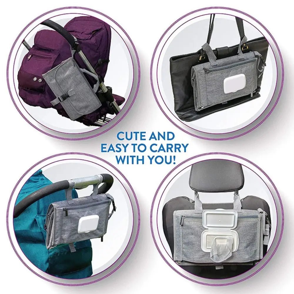 Portable Diaper Changing Pad Portable Baby Changing Pad with Pockets Waterproof Travel Diaper Changing Station Kit Baby Gifts - Kenner House Emporium