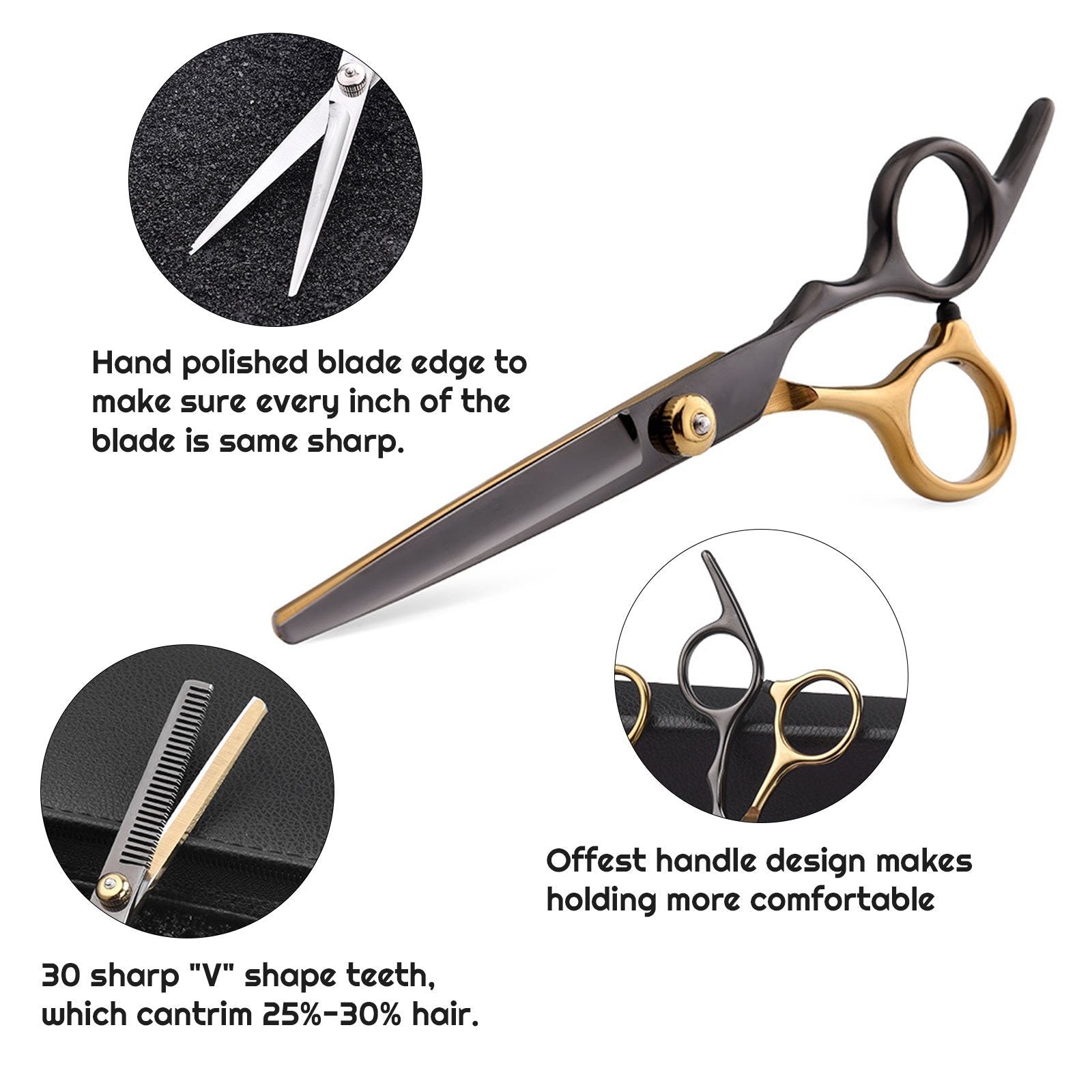 Hair Cutting Scissors, Professional Barber Shears Set with Hair Scissors Thinning Shears, for Men Women Pet - Kenner House Emporium