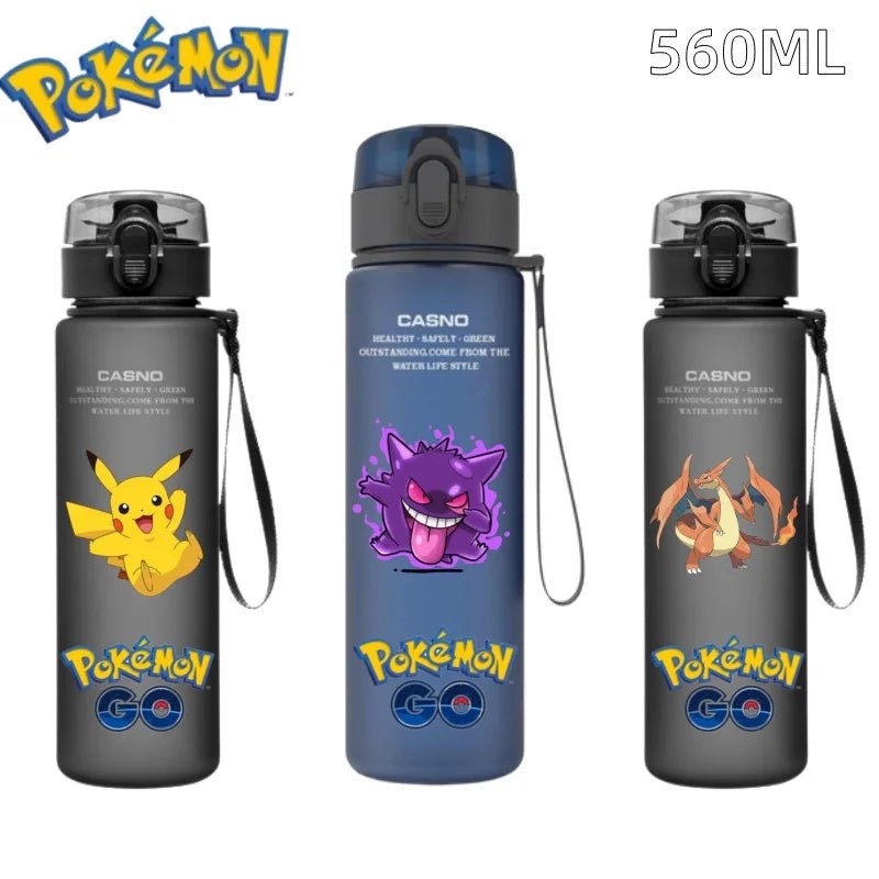 560ML Pokemon Water Cup Anime Portable Children's Cute Pikachu Gengar Plastic Outdoor Sports Large Capacity Water Bottle Gifts - Kenner House Emporium