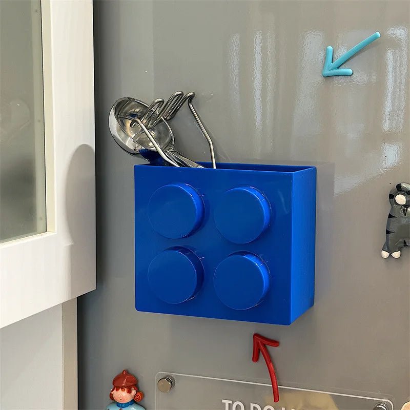 Magnetic Storage Box Building Blocks Storage Rack Kitchen No - Drill Refrigerator Magnet Storage Box Wall - mounted Container - Kenner House Emporium