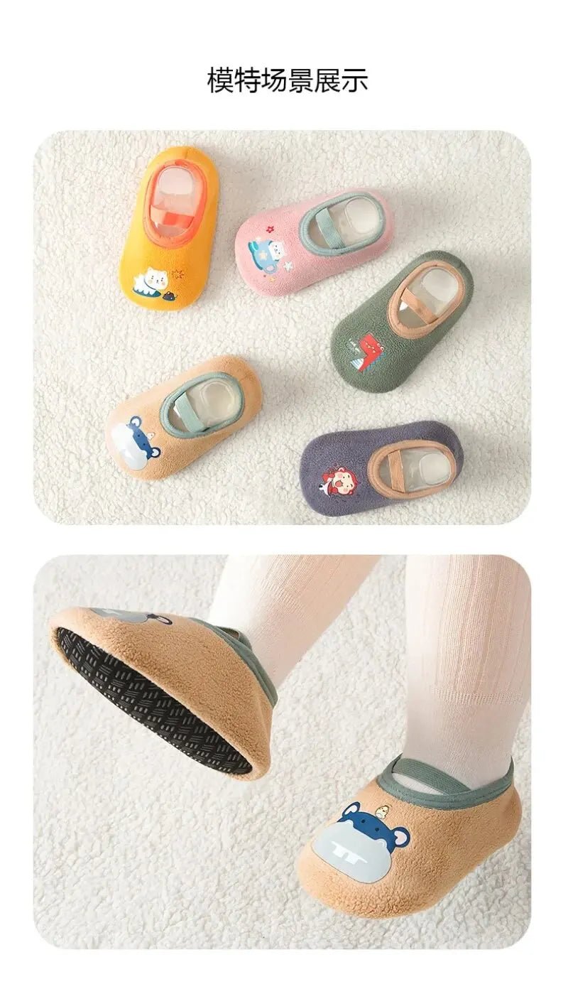 Baby Anti - slip Socks Newborn Warm Crib Floor Shoes with Rubber Sole for Children Boy Toddler Foot Girl Infant Cute Kids Slippers - Kenner House Emporium