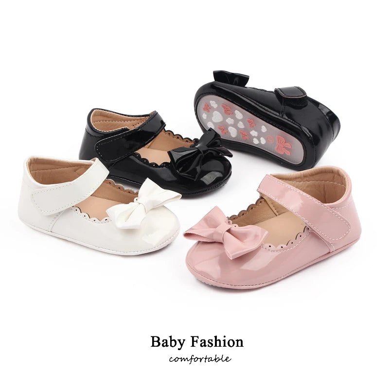 Baby Girl Shoes Cute Bowknot Design Soft PU and Anti - slip TPR Sole Baby Girl Mary Jane Shoes for Spring and Autumn - Kenner House Emporium