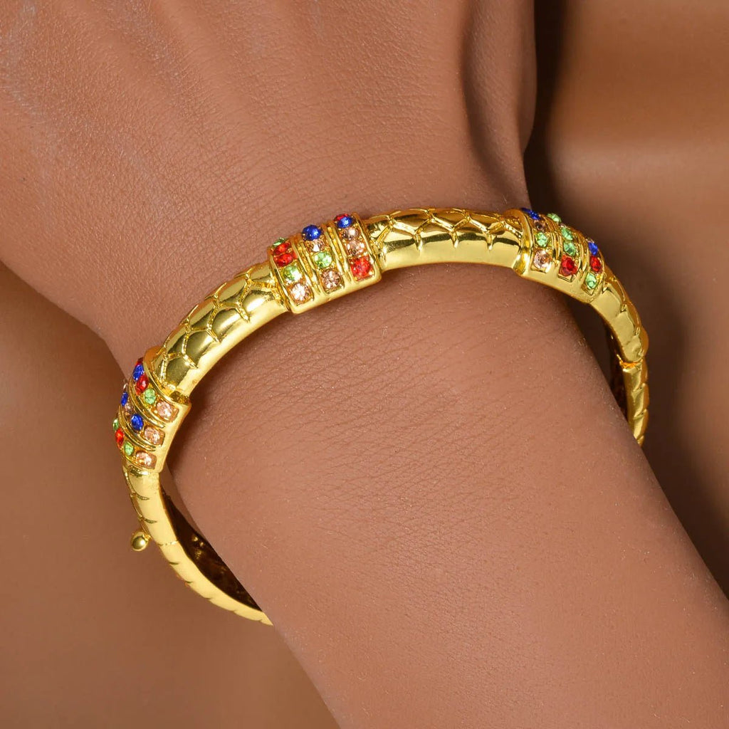 Luxury 18k Gold - Plated Women's Jewelry 4 - Piece Round Necklace Bracelet Earrings Ring Gold Classic Dubai Wedding Gift - Kenner House Emporium