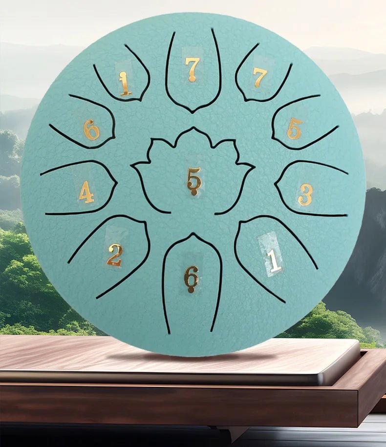 Steel Tongue Drum 6 Inch 11 Notes, Glucophone Ethereal Music Drum Percussion instrument for Yoga Meditation - Kenner House Emporium