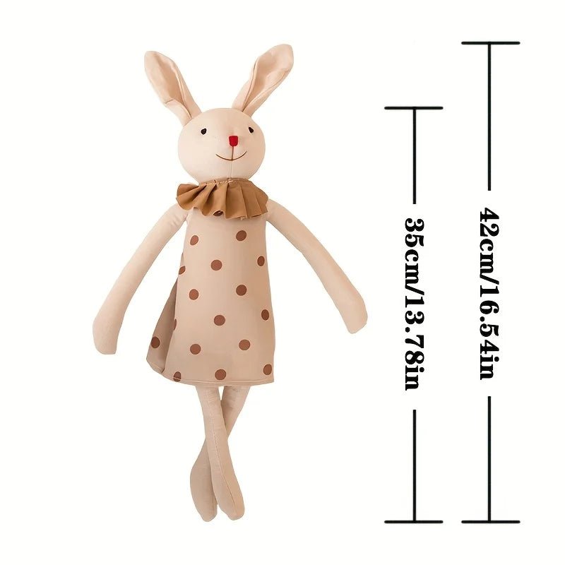 Stuffed Bunny Cloth Dress Toys Smoothing Toy for Infant Cuddling sleep doll for Girls Handmade Diversity Brown Rabbit Plushie - Kenner House Emporium
