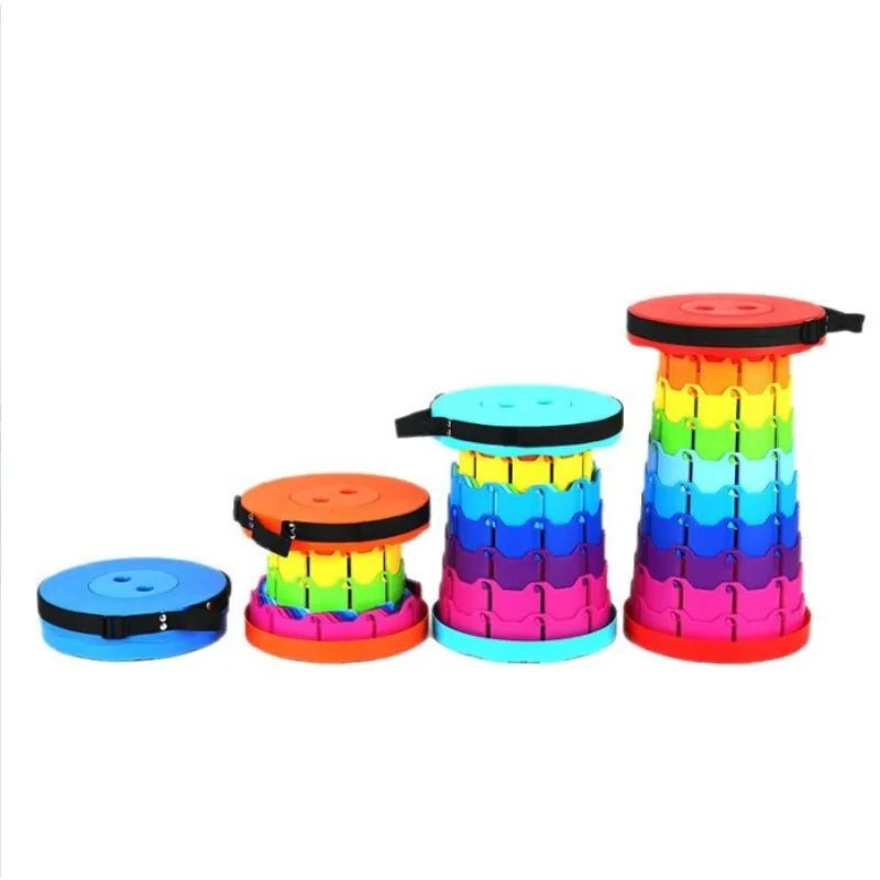 Outdoor telescopic folding stool - portable for queueing during travel, adjustable for home use, retractable seat for camping. - Kenner House Emporium