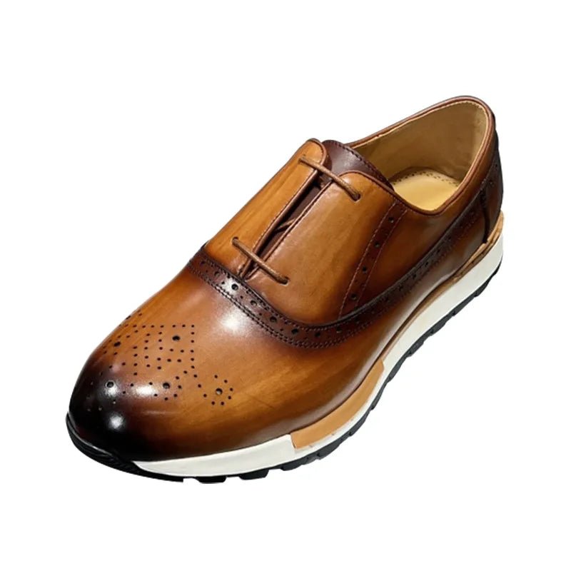 Spring Casual Shoes Men's Genuine Leather Anti - skid Sports Shoes Outdoor Walking Shoes Classic Pointed Breathable Leather Shoes - Kenner House Emporium