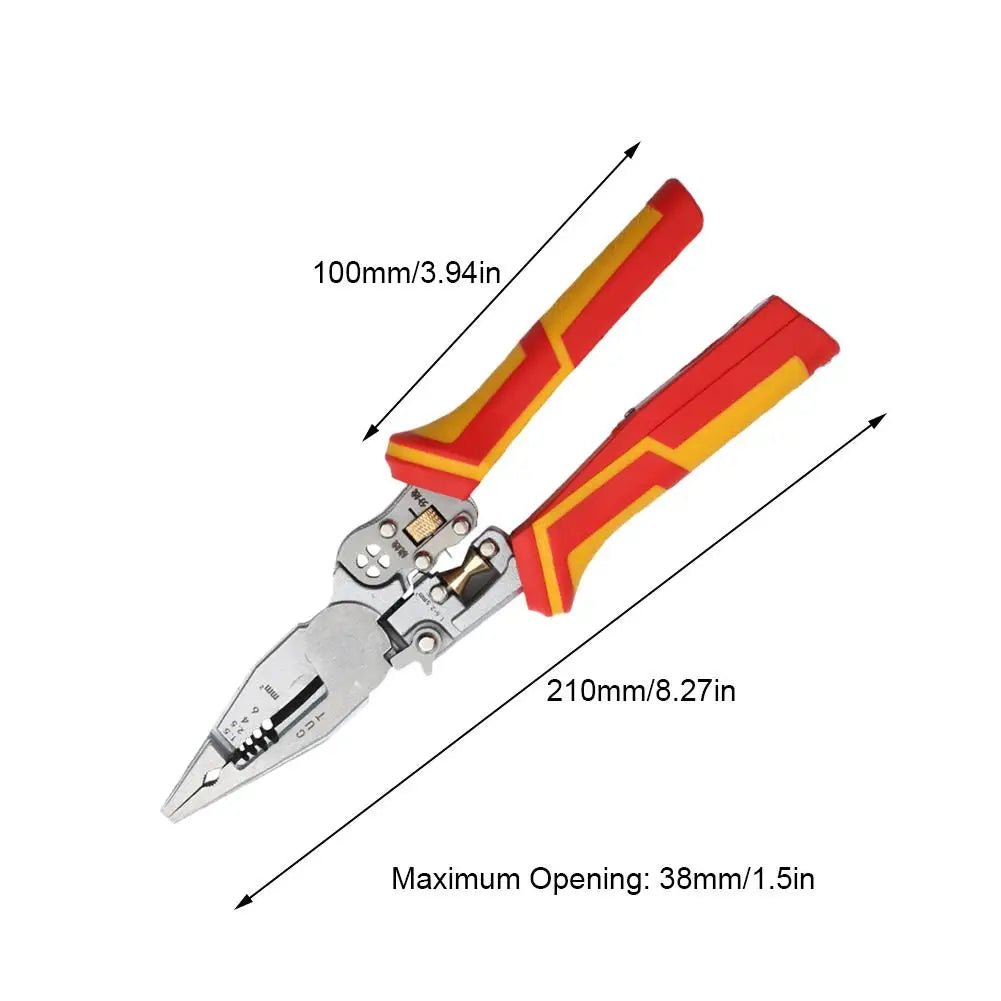 Electrician Plier 9 - in - 1 Multifunctional Versatile Wire Stripping Pliers Electricity Measurement Non - slip Wire Stripping Plier - Kenner House Emporium