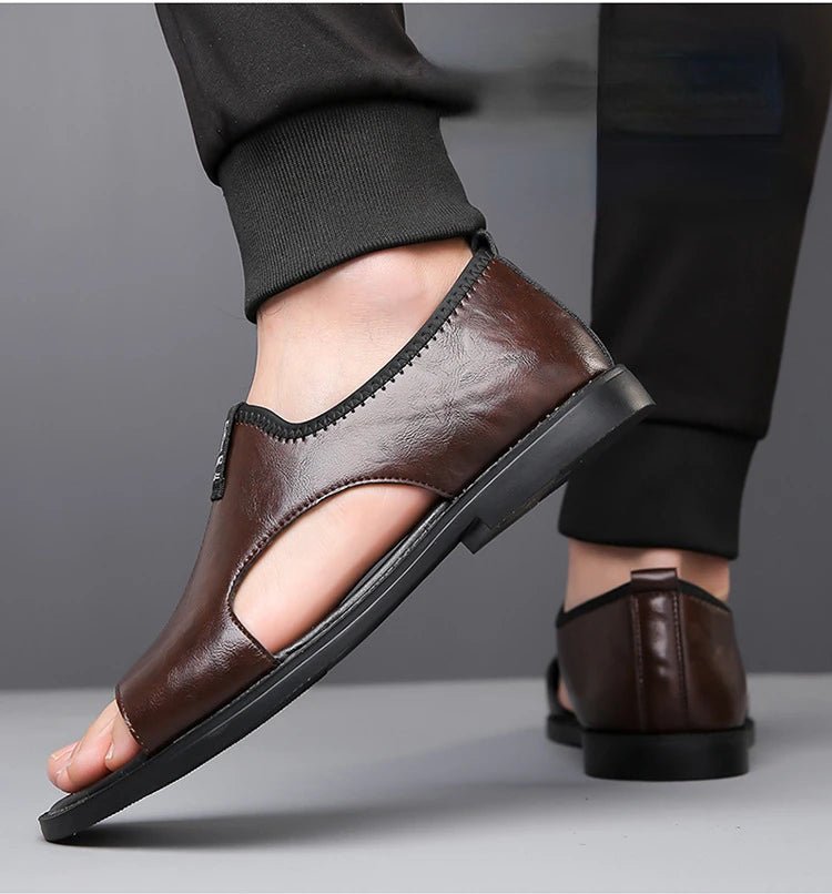 Sandals for Men Brand Casual Shoes Outdoor Fashion Men's Slippers Comfortable Beach Shoes High Quality Leather Men Flat Sandals - Kenner House Emporium
